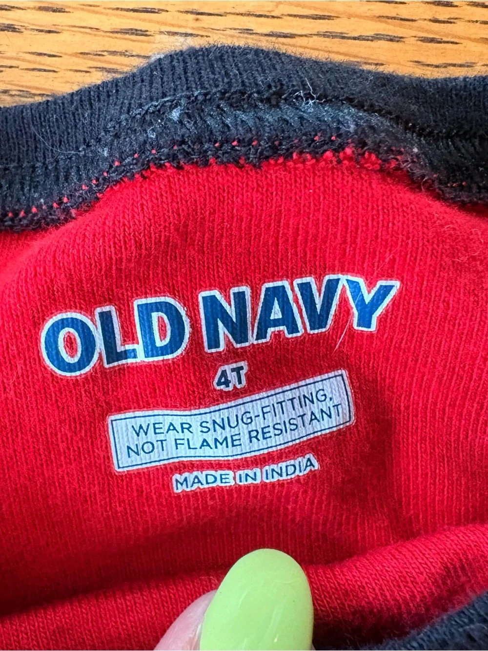Old Navy Red Firefighter Pajama Set with Yellow & Navy Accents